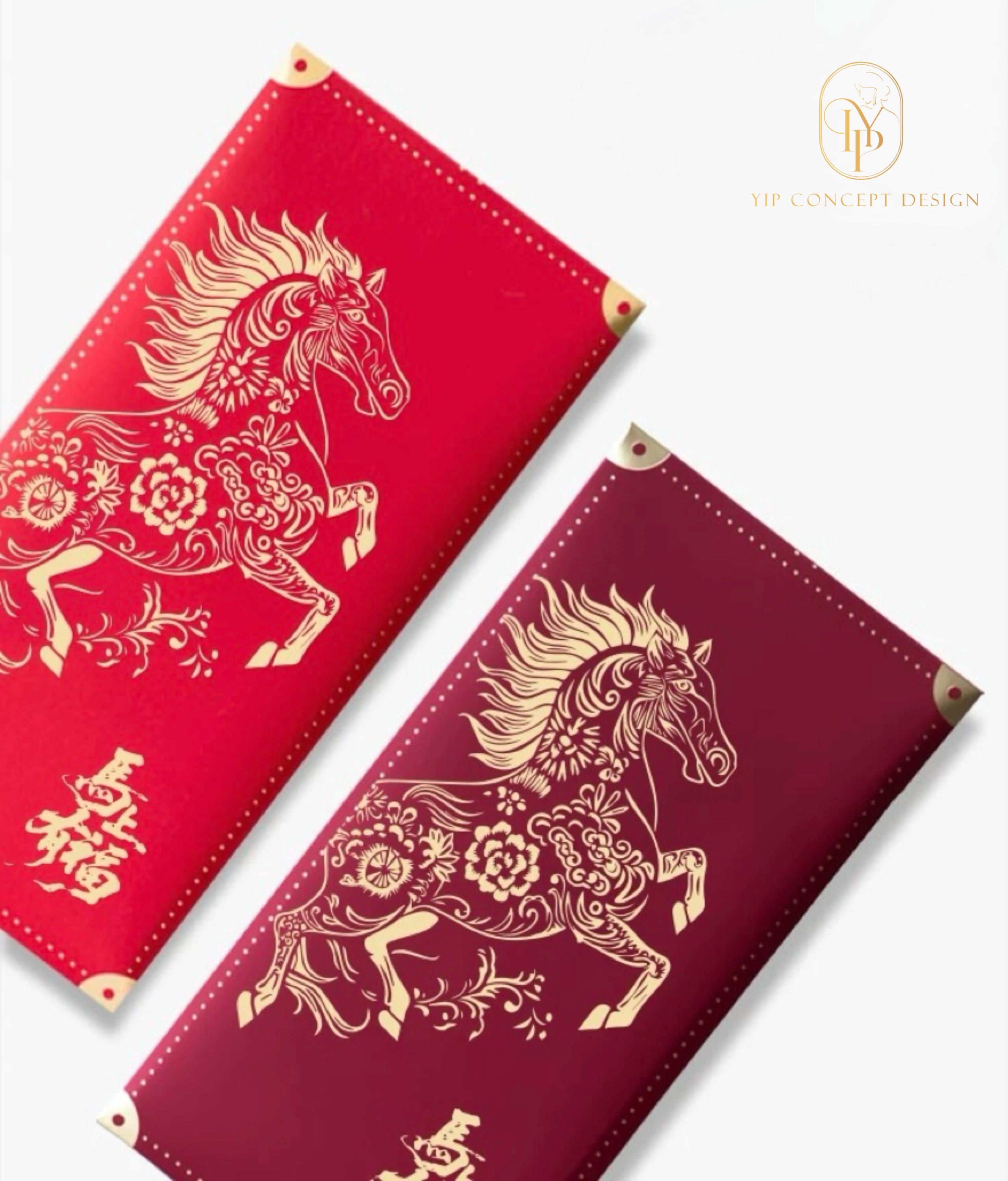 Enveloppes Rouges Nouvel An Chinois | Lot De 36 | 17x9 Cm | Année Du Cheval 2026 | Porte-bonheur Hong Bao - 8