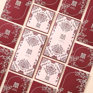 Pacote com 30 peças de envelope vermelho dourado com dupla felicidade, porta-pacotes de presente para festa de Ano Novo Chinês, casamento chinês