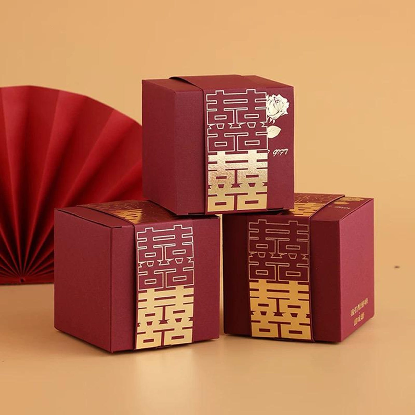 Gold Foiled 囍 Wedding Candy Box: Chinese Cultural Favor (50pcs) - Etsy