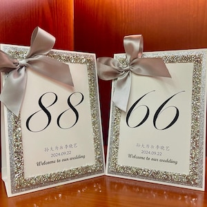 Lot de 10 marque-places chinois pour mariage, impression de marque-places sur pied, cartes de visite sous tente pour mariage, marque-places simples pour table