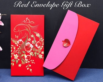 New! Pack of 6 Luxury Gold Foil and Color Printing Gifts Red Envelope Packet (Box), can Hold 10pcs Red Envelopes