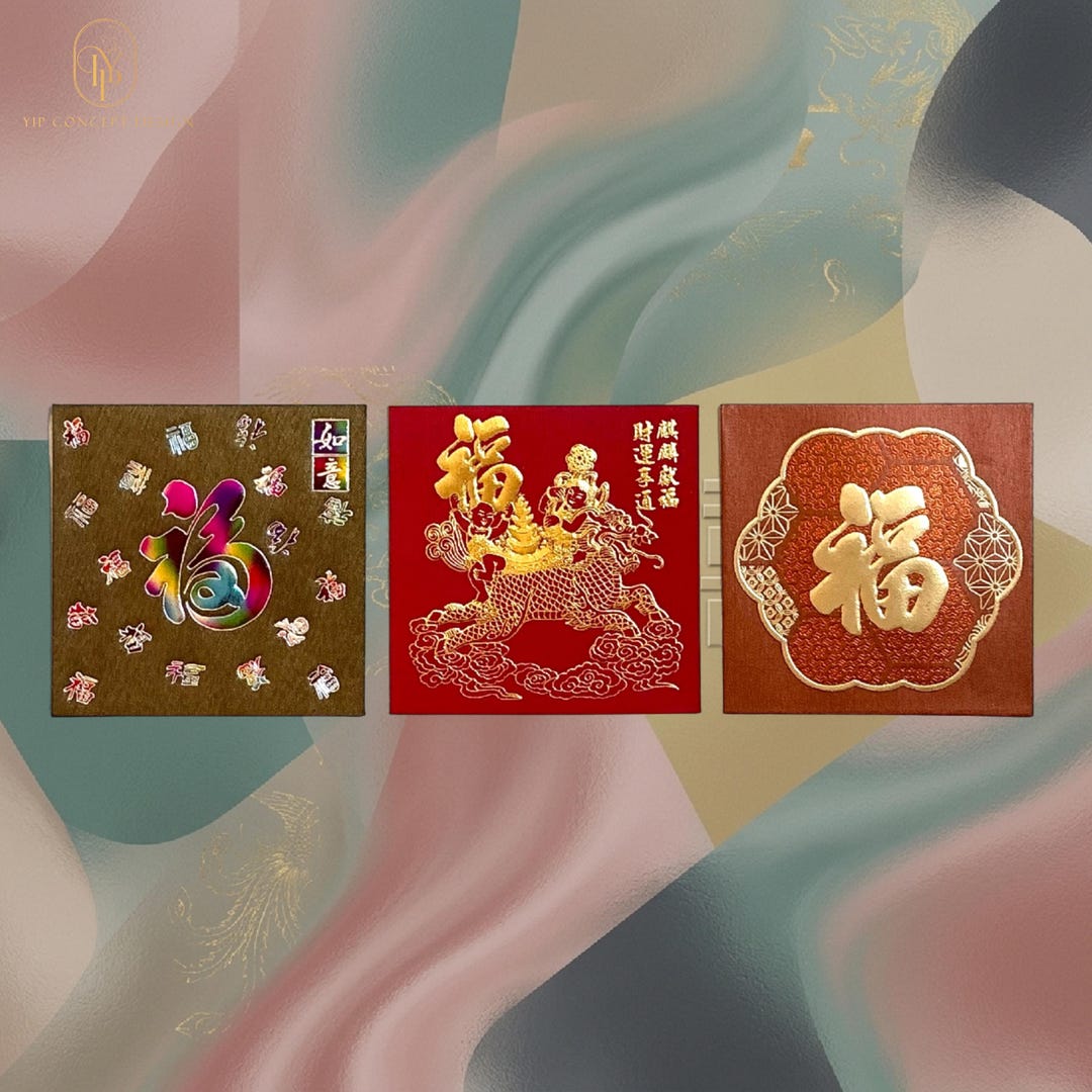 Pack of 30pcs Gold Foil 福 Red Envelopes Chinese New Year Lucky Money ...