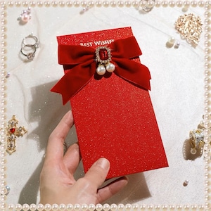 Paquete de 2 sobres rojos con estampado en caliente para boda china, los mejores deseos, paquete de dinero de la suerte.