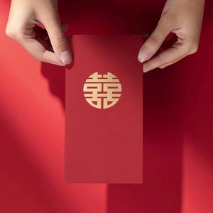 20er Pack 囍 Chinesische Hochzeitssegen Braut und Bräutigam | Liebe für immer | Party roter Umschlag | Hochzeits-Glücksbringer-Geschenk-Paket