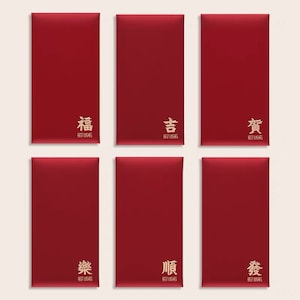Packung mit 10 guten Wünschen (zum 吉 贺 㨂 發 順) Seien Sie dankbar für Ihre Unterstützung Personalisiertes benutzerdefiniertes Logo (Name) Neujahr Roter Umschlag Glücksgeldgeschenkpaket