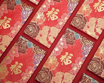 20pcs Various Types of Lucky Red Envelopes 福 Year of the Dragon 2024