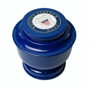 Navy High Quality Adult Urn - With Military Emblem | Commemorate Your Beloved Veteran with Dignity
