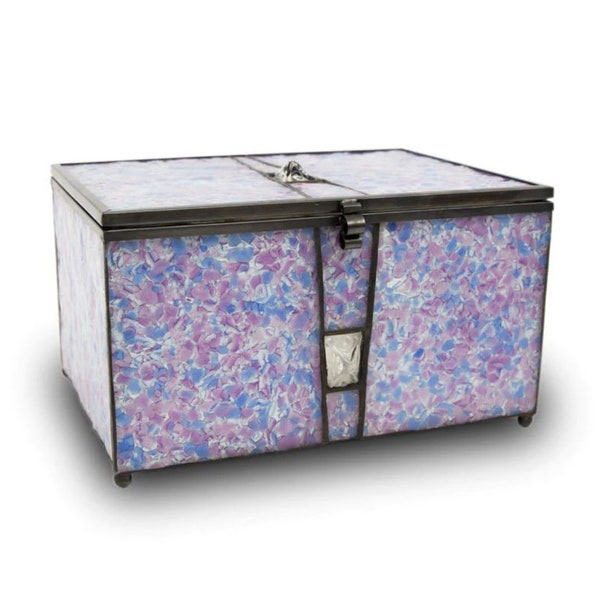 Kaleidoscope Chest For Ashes - From Our Stained Glass Collection - Funeral Urn - Free Shipping & Free Memorial Evite Template