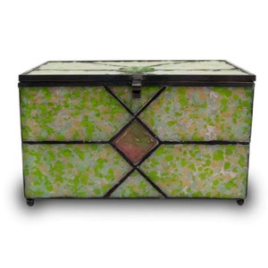 Eternal Meadow Chest For Ashes - Our Stained Glass Collection - Funeral Urn - Free Shipping & Free Matching Memorial Evite