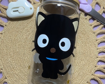 Gatito / Chococat / Choco / Kawaii / Amigos / Amigos de Hong Kong / Vaso de vidrio / Vaso de café / Vaso de jugo / Gatito Negro