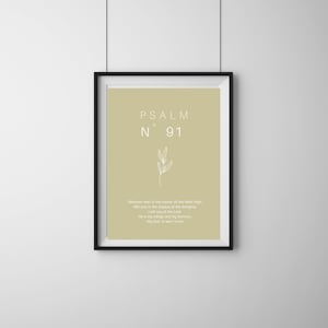 Psalm Wall Art| Bible Verse Poster for Christians | Scripture Sign | Psalm 91 |