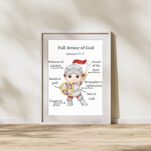 Full Armor of God | Ephesians 6:14-17 | Soldier Boy | Christian Education | Christian homeschool | Kid scripture wall art