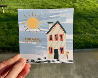 House Warming Card; Congrats! You're Home! blank card