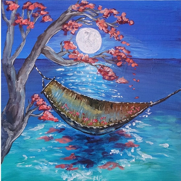 Hammock at Night Painting