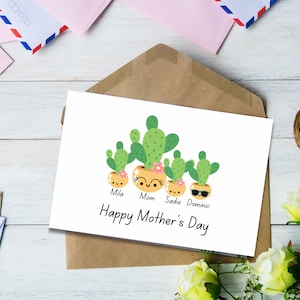 Petits rêves personnalisés : carte personnalisable cactus pour la fête des mères
