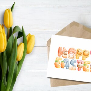 HOPPY EASTER Carte de voeux de Pâques de plusieurs tailles
