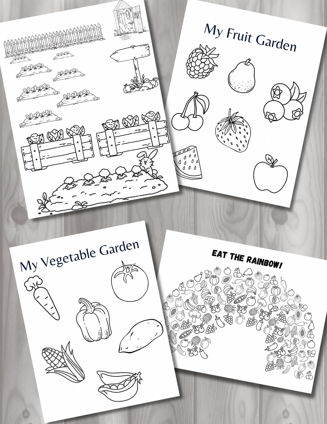 Garden Coloring Printable Pages for Kids - Etsy