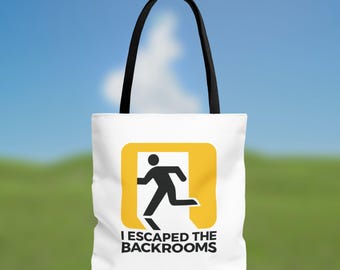 I Escaped the Backrooms Tote Bag, Liminal Space Tote, Dreamcore Tote Bag, Weirdcore Tote, Unique Tote, The Backrooms Tote Bag