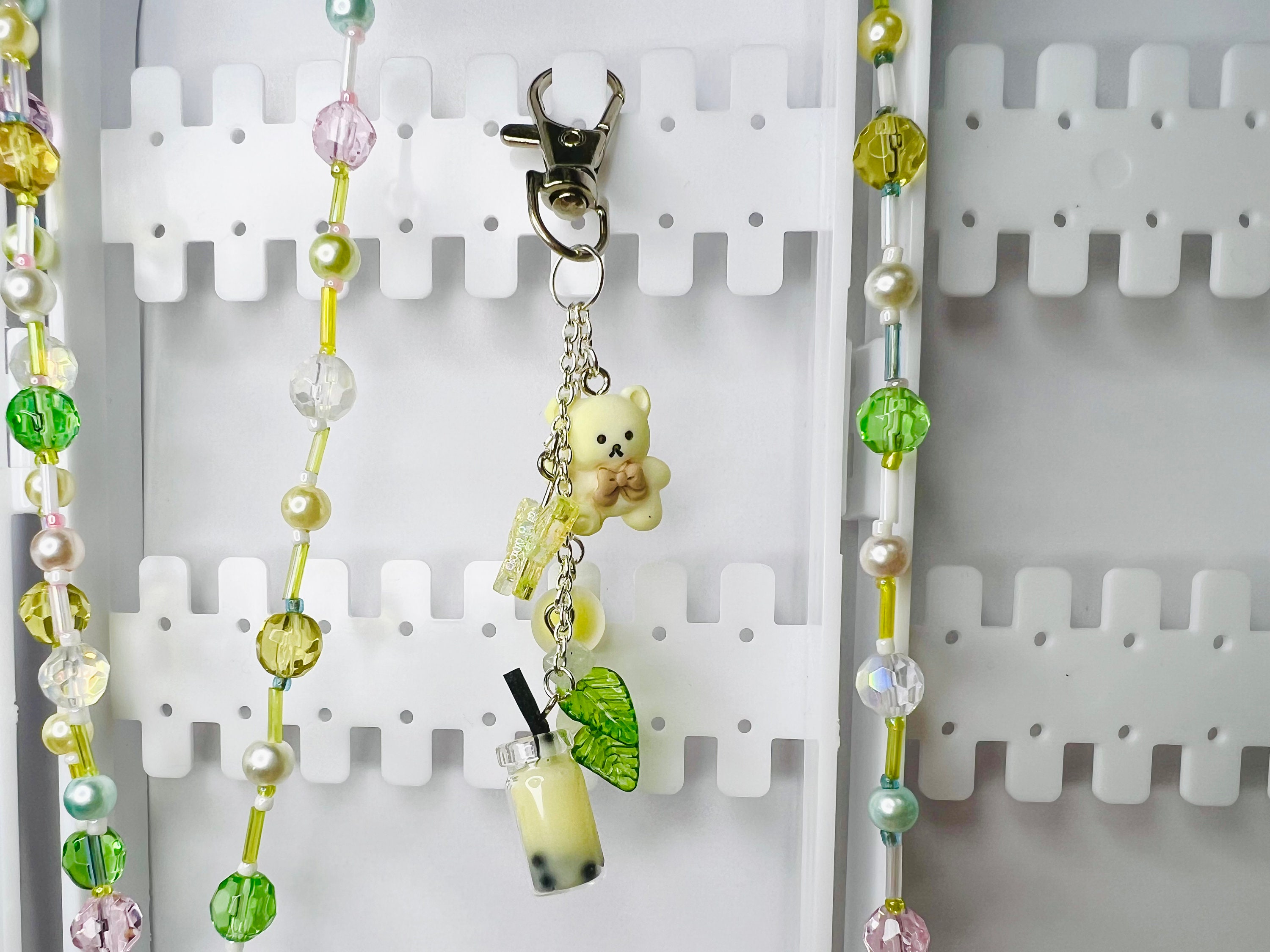 Tropical Juice Drinks Keychains With Milk Tea & Fruit Cocktails Charm