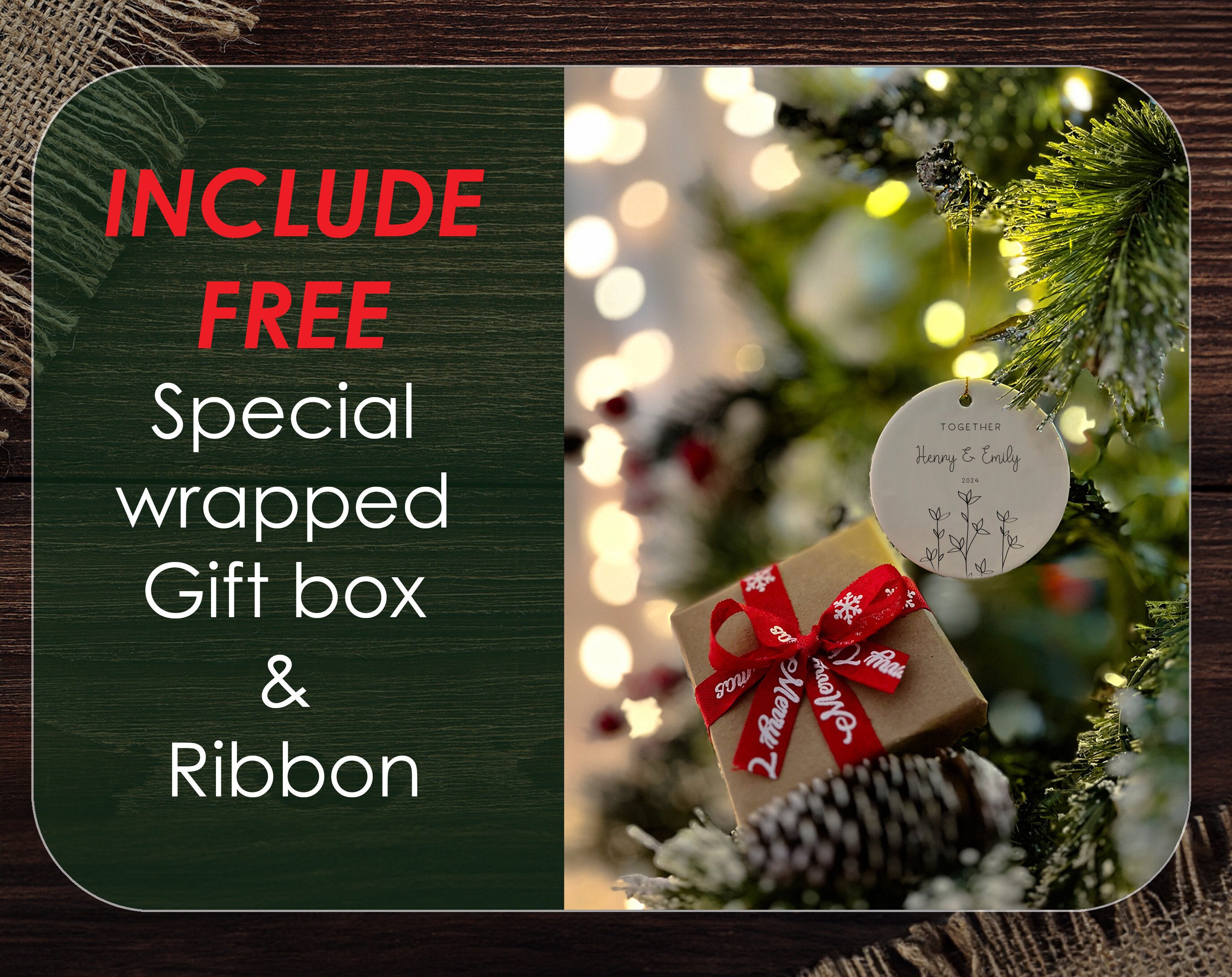 Personalized Photo Ornament, Christmas Keepsake, Custom Photo First