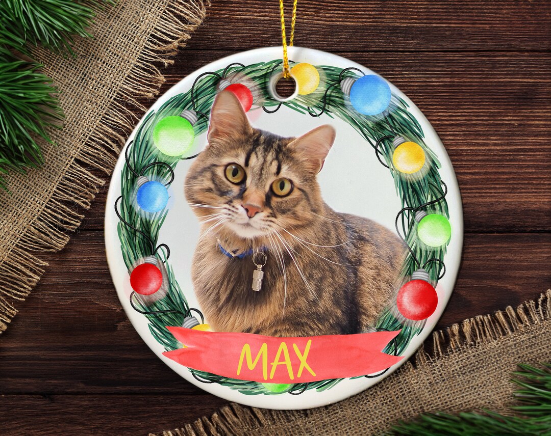 Custom Cat Christmas Ornament Personalized Photo Ornament 2026