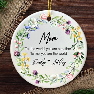 Personalized Mum Gift - Mother&#39;s Day Ornament - Custom Gift for Mum - Mum&#39;s Birthday Gift - Thank You Mum Gift - Unique Present for Mom