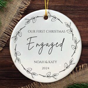 Personalized Engagement Christmas Ornament: Custom Keepsake Gift