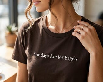 Maglietta "La domenica è fatta per i bagel" / Maglietta casual per buongustai, top per gli amanti del brunch