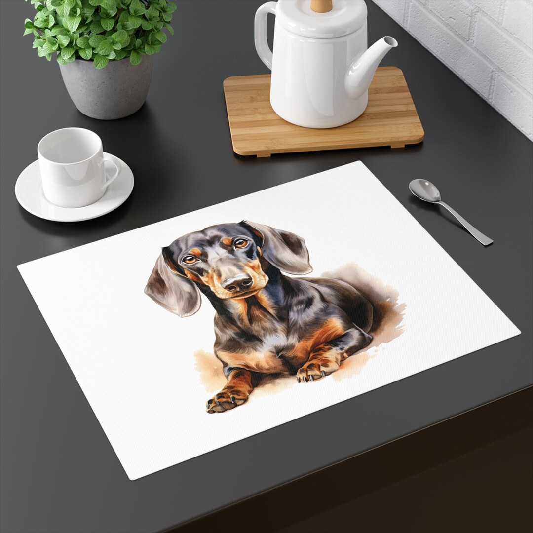 Dachshund Watercolor Print Dog Art Print Dachshund Gift Placemat, 1pc ...