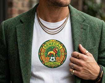 Maglia con stemma della squadra di calcio del Senegal 2026 / Maglietta per tifosi del Senegal / Maglietta vintage per il giorno della partita / Regalo per i Mondiali di calcio del Senegal