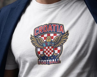 Maglia con stemma della Croazia 2026 / Maglietta per tifosi di calcio croati / Maglia vintage per le partite della Croazia / Regalo per tifosi dei Mondiali per uomo e donna