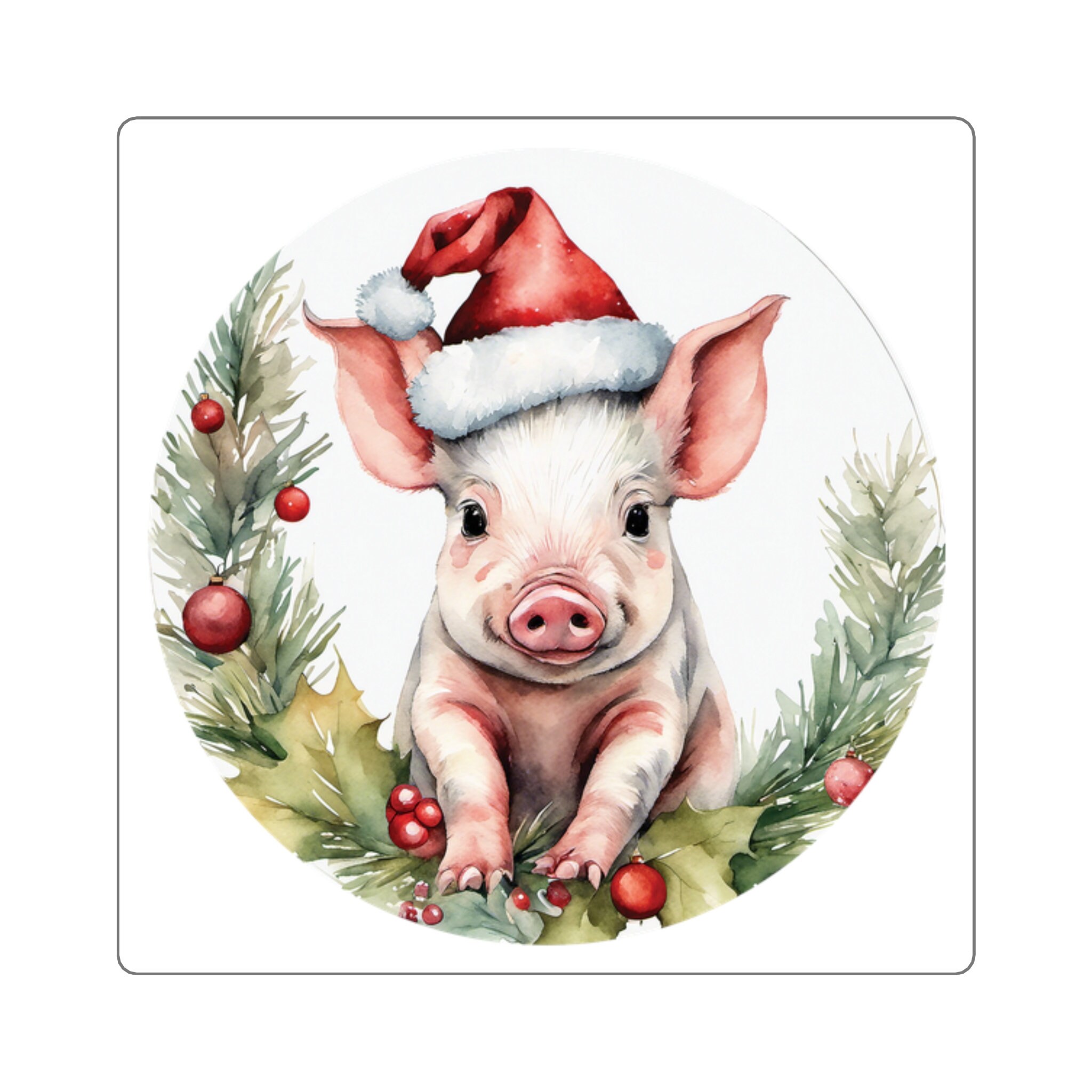 Christmas Piglet Clipart Cute Piglet Watercolor Festive Piglet ...