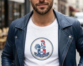 Maglia della Coppa del mondo di calcio francese 2026 / Maglietta con stemma del gallo Allez Les Bleus / Maglia da tifoso di calcio francese / Regalo sostenitore del giorno della partita della Francia vintage