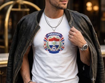 Maglietta Paraguay Coppa del Mondo di calcio 2026 / Maglietta con lo stemma della nazionale di calcio del Paraguay / Maglietta vintage da tifoso per il giorno della partita / Regalo per un tifoso di calcio paraguaiano