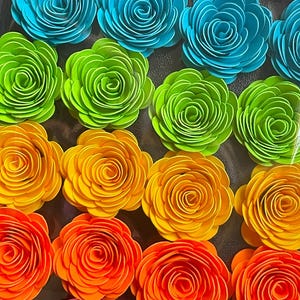 Handmade Rolled Paper Flowers – Vibrant Paper Roses for Crafts, Decor, and Gifts