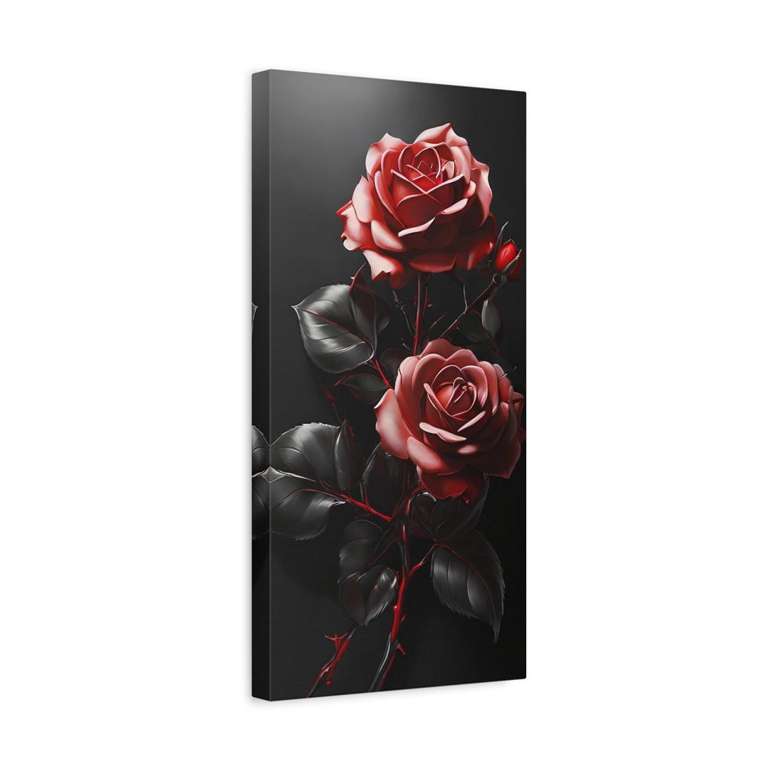 Black Petals Rose Canvas Art – Gothic Floral Wall Decor - Etsy
