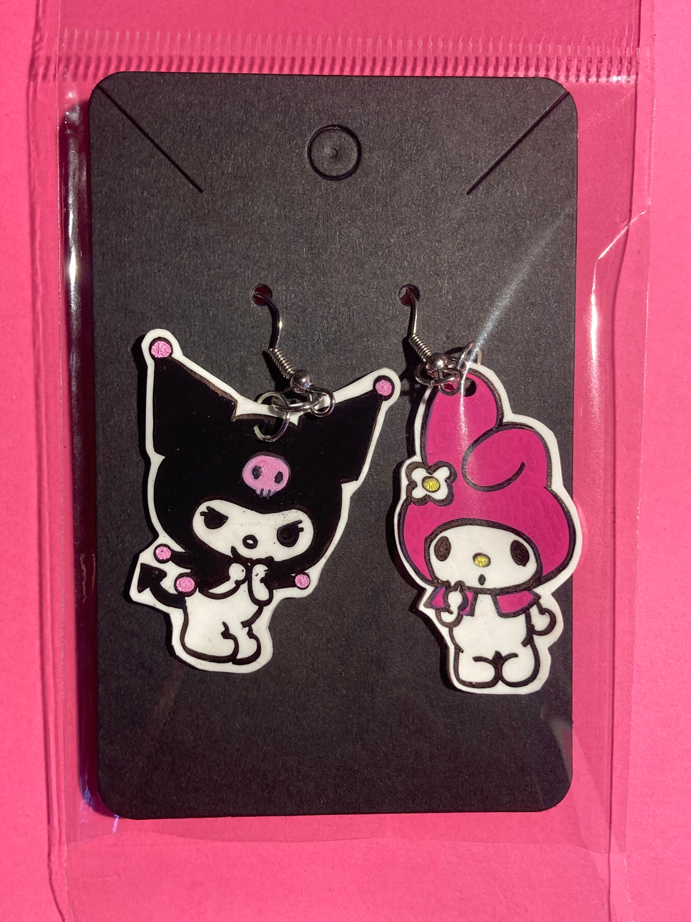 Kuromi and My Melody Shrinky Dink Dangle Earrings Etsy