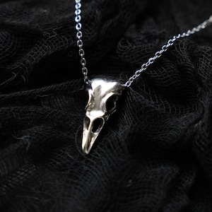 Silver Bird Skull Necklace Stainless Steel