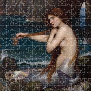 Jigsaw Puzzle Mermaid by John William Waterhouse | Available in 1000, 500, 252 and 110 Pieces | JW Waterhouse Jigsaw Puzzles Art