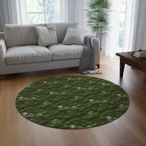 Homary 4' Green Moss Rug 3D Tufted Wool Handmade Colorful Forest Carpet Bedside Living Room