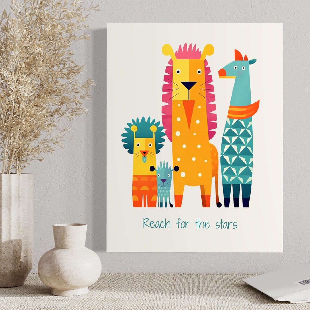 Animal Art Print, Whimsical Animal Wall Art, Quirky Animal Artwork