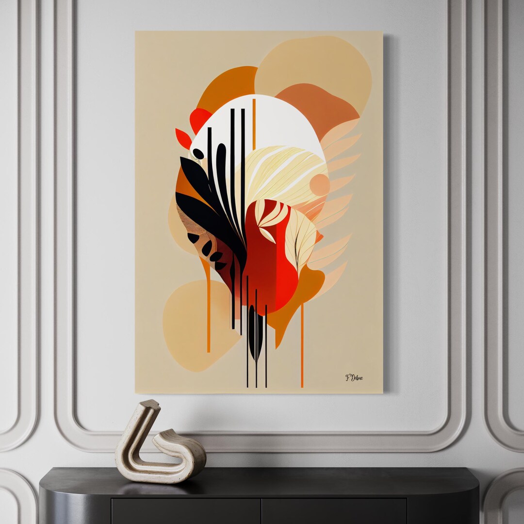 Abstract Floral Canvas Art Print: Modern Living Room Wall Decor - Etsy