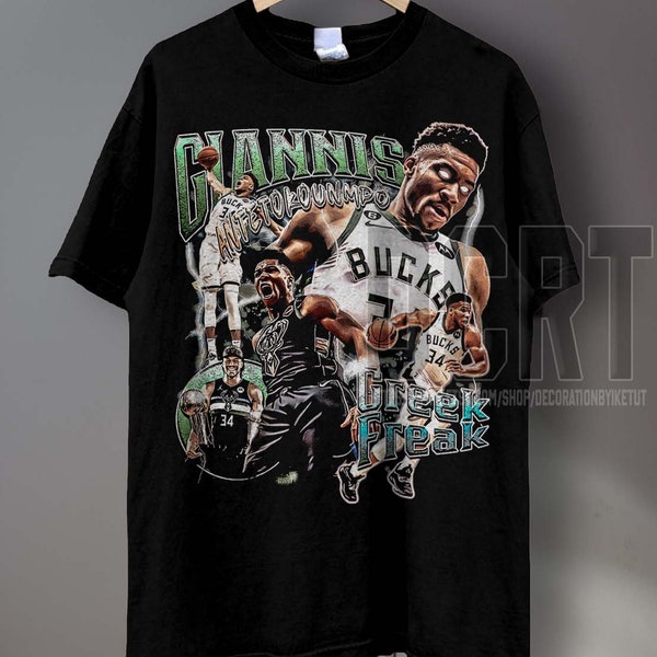 Chemise Giannis Antetokounmpo - chemise de basket-ball - t-shirt graphique classique des années 90 - unisexe - bootleg vintage - cadeau - rétro GA1807