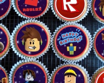 Adornos para cupcakes de Roblox, adornos comestibles para cupcakes de Roblox