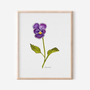 Watercolor Violet Painting, Watercolor Violet Art, Violet Print, February Birth Flower Print, Baby Girl Nursery Art, Baby Shower Gift