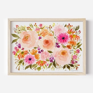 Autumnal Equinox, Floral Print, Wall Art, Flower Wall Art, Watercolor Flower Print, Botanical Art, Girl Nursery Decor, Fall Wall Decor