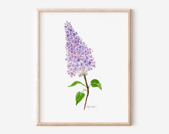 Lilac Watercolor Art Print: Floral Wall Decor