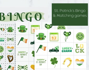 St. Patrick's Bingo and Matching Game