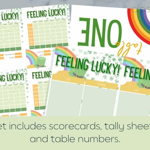 St. Pattys Bunco Ergebniskarten