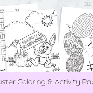 Easter Coloring and Activity Pages - Etsy